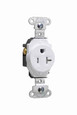 Pass & Seymour TR5351W 20A 125V Construction Spec-Grade Tamper-Resistant Single Receptacle, Back and Side Wire, White