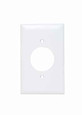 Pass & Seymour TP720W TradeMaster 1-Gang Nylon Wall Plate, 1.5938-in Power Outlet Receptacle Opening, 2 Mtg Holes, White
