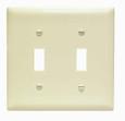 Pass & Seymour TP2I TradeMaster 2-Gang Nylon Wall Plate, 2 Toggle Switch Openings, Ivory