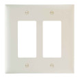 Pass & Seymour TPJ262LA TradeMaster Junior Jumbo 2-Gang Nylon Wall Plate, 2 Decorator Openings, Light Almond