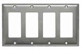 Pass & Seymour SS264 4-Gang 302/304 Stainless Steel Wall Plate, 4 Decorator Openings