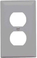 Pass & Seymour TP8GRY TradeMaster 1-Gang Nylon Wall Plate, Duplex Receptacle Openings, Gray