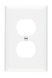 Pass & Seymour TPJ8W TradeMaster Jumbo 1-Gang Nylon Wall Plate, 1 Duplex Receptacle Opening, White