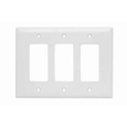 Pass & Seymour TPJ263W TradeMaster Jumbo 3-Gang Nylon Decorator Wall Plate, White