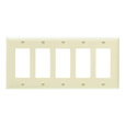 Pass & Seymour TP265I TradeMaster 5-Gang Nylon Wall Plate, Ivory