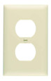Pass & Seymour TP8I TradeMaster 1-Gang Nylon Wall Plate, Duplex Receptacle Openings, Ivory