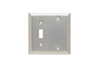 Pass & Seymour SS113 Combination Openings, 1 Toggle Switch and 1 Blank, Two Gang, 302/304 Stainless Steel