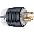 Pass & Seymour PSL515P 15A NEMA L515 Locking Plug, Black/White Nylon Body