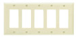 Pass & Seymour TP265W TradeMaster 5-Gang Nylon Wall Plate, 5 Decorator Openings, White