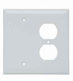 Pass & Seymour SPJ138W Junior Jumbo 2-Gang Thermoset Wall Plate, 1 Blank, 1 Duplex Receptacle, White