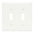 Pass & Seymour TPJ2W TradeMaster Jumbo 2-Gang Nylon Wall Plate, 2 Toggle Switch Openings, White