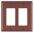 Pass & Seymour TP262 TradeMaster 2-Gang Nylon Wall Plate, 2 Decorator Openings, Brown
