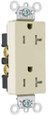 Pass & Seymour TR26342I 20A 125V Spec-Grade Tamper-Resistant Decorator Duplex Receptacle, Side Wire, Ivory