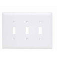 Pass & Seymour TradeMaster TPJ3W Jumbo 3-Gang Nylon Wall Plate, White