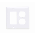 Pass & Seymour TP826W TradeMaster 2-Gang Nylon Wall Plate, Duplex Receptacle & Decorator Opening, White