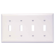 Pass & Seymour TP4W TradeMaster 4-Gang Nylon Toggle Wall Plate, White