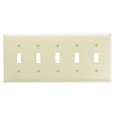 Pass & Seymour TP5W TradeMaster 5-Gang Nylon Toggle Wall Plate, White