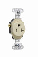 Pass & Seymour TR5351I 20A 125V Construction Spec-Grade Tamper-Resistant Single Receptacle, Back and Side Wire, Ivory