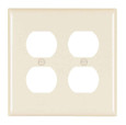 Pass & Seymour TP82LA TradeMaster 2-Gang Nylon Wall Plate, 2 Duplex Receptacle Openings, Light Almond