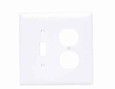 Pass & Seymour TPJ18W TradeMaster Junior Jumbo 2-Gang Nylon Wall Plate, 1 Toggle Switch Opening, Duplex Receptacle Opening, White