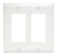 Pass & Seymour TP262W TradeMaster 2-Gang Nylon Wall Plate, 2 Decorator Openings, White