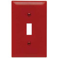 Pass & Seymour TP1RED TradeMaster 1-Gang Nylon Wall Plate, 1 Toggle Switch Opening, Red