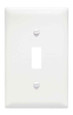 Pass & Seymour TP1W TradeMaster 1-Gang Nylon Wall Plate, 1 Toggle Switch Opening, White