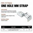 Topaz Lighting 510RX Steel One-Hole NM Cable Strap for 14/2 and 12/2 Wire