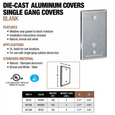Topaz Lighting WC1B Single Gang Blank Weatherproof Cover, Aluminum Powder Coat with Gasket