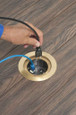 Arlington Industries FLBC4580MB InBox cover kit. Recessed receptacle and low voltage keystone for new concrete. Installs in Arlington's FLBC4500 and FLBC4502 box. Metallic brass-plated cover.