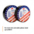 3M 7010398066 3M™ Temflex™ Vinyl Electrical Tape 1776, 3/4 in x 60 ft, 1-1/2 in Core, Black, 1 roll/carton, 100 rolls/Case