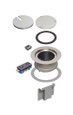 Arlington Industries FLBC4580NL InBox cover kit. Recessed receptacle and low voltage keystone for new concrete. Installs in Arlington's FLBC4500 and FLBC4502 box. Metallic nickel-plated brass cover.