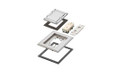 Arlington Industries FLBC8510NL Nickel single gang frame kit with Flip lid cover. Includes (1) 20A decorator style receptacle, (1) gasket, low voltage insert and installation screws. Flip lid cover can be opened in any direction.
