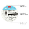 3M 7100169491 3M™ Temflex™ Vinyl Electrical Tape 165, White, 3/4 in x 60 ft (19 mm x 18 m), 6 mil, 100 Rolls/Case