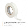 3M 7100169491 3M™ Temflex™ Vinyl Electrical Tape 165, White, 3/4 in x 60 ft (19 mm x 18 m), 6 mil, 100 Rolls/Case