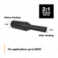 3M 7100007366 3M™ Heat Shrink Thin-Wall Tubing FP-301-1/4-48"-Black-12 Pcs, 48 in Length sticks, 12 pieces/case