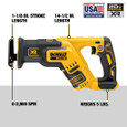DEWALT DCS367B 20V MAX* XR Brushless Compact Reciprocating Saw (Tool Only)