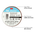 3M 7100169191 3M™ Temflex™ Vinyl Electrical Tape 165, Brown, 3/4 in x 60 ft (19 mm x 18 m), 6 mil, 100 Rolls/Case