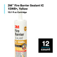 3M 7100011413 3M™ Fire Barrier Sealant IC 15WB+, Yellow, 10.1 fl oz Cartridge, 12/Case
