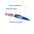 Lenox 20598966R LENOX Demolition Reciprocating Saw Blade With Power Blast Technology, Bi-Metal, 9-Inch, 6 Tpi, 2/Pk