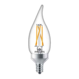 Philips Lighting 3.3W BA11 LED Bulb E12 Candelabra Base Warm Glow Dimmable Clear
