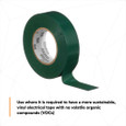 3M 7100169430 3M™ Temflex™ Vinyl Electrical Tape 165, Green, 3/4 in x 60 ft (19 mm x 18 m), 6 mil, 100 Rolls/Case