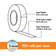 3M 7100169430 3M™ Temflex™ Vinyl Electrical Tape 165, Green, 3/4 in x 60 ft (19 mm x 18 m), 6 mil, 100 Rolls/Case