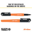 Klein Tools 861014 Skribes™ Fine Tip Permanent Markers, Black, 4-Pack