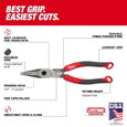 Milwaukee Tool MT555 8" Long Nose Comfort Grip Pliers (USA) Milwaukee Tool MT555 8" Long Nose Comfort Grip Pliers (USA)