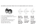 Sargent 28 Series Exit Device Trim Knob/Rose Entrance Function Sargent 28 Series Exit Device Trim Knob/Rose Entrance Function