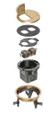 Arlington Industries DROP IN Floor Box Kit with Low Profile Steel Bracket and Brass Cover with Flip Lid