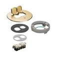 Arlington Industries Brass Floor Box Cover Kit - Round, Flip-Lid Access, New-Concrete Application, cULus Listed, Professional Grade