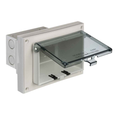 Arlington Industries Low-Profile Horizontal Siding InBox - Weatherproof Exterior Outlet Box, UV-Rated Non-Metallic, Clear Cover, Code-Compliant, Made in USA
