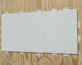 Arlington Industries Meter Mounting Base shown in two-panel side-by-side configuration mounted on wood - illustrating modular or larger-size installation option